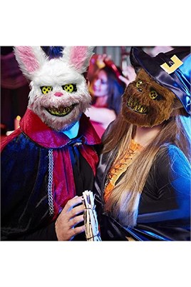 Halloween Cadılar Bayramı Tüylü Tavşan Halloween Maske 