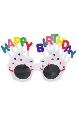 Happy Birthday Beyaz Parti Gözlüğü