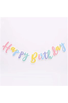 Happy Birthday Makaron Kaligrafi Banner