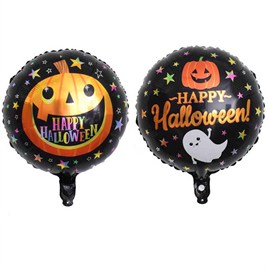 Happy Halloween Yıldızlı Tasarımlı 45x45 Cm Folyo Balon Halloween Cadılar Bayramı Parti Malzemesi