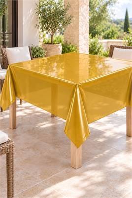 Hardal Sarısı Kullan At 120x180 Cm Doğum Günü Partisi Için Tek Kullanımlık Düz Plastik Masa Örtüsü