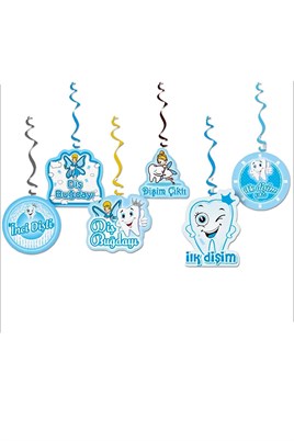 İlk Dişim Mavi 6lı Tavan Süsü