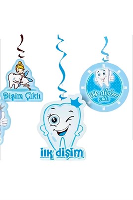 İlk Dişim Mavi 6lı Tavan Süsü