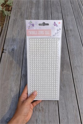 İnci Beyazı Kendinden Yapışkanlı İnci Sticker Süsleme Taşları 6 mm – 504 Adet