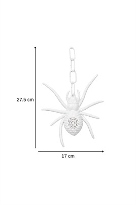 Işıklı Beyaz Örümcek Tavan Süsü – Halloween Cadılar Bayramı Parti Dekoru 27,5 x 17 cm