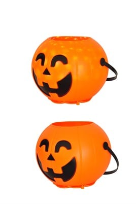Işıklı Müzikli Balkabağı Şeker Kovası Halloween Cadılar Bayramı Parti Malzemesi