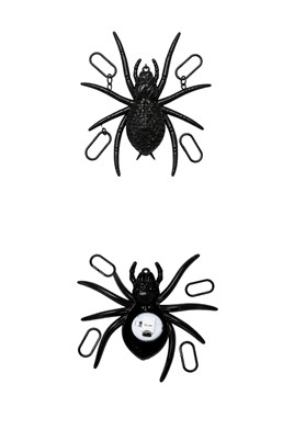 Işıklı Siyah Örümcek Dekoru Halloween Cadılar Bayramı Parti Malzemesi 27,5 x 17 cm