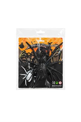 Işıklı Siyah Örümcek Dekoru Halloween Cadılar Bayramı Parti Malzemesi 27,5 x 17 cm
