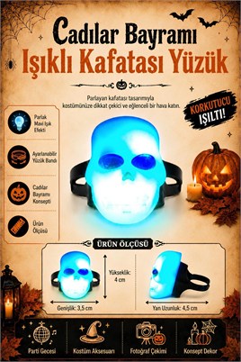 İskelet Yüzük Halloween Cadılar Bayramı Parti Malzemesi