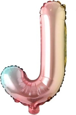 J Harf Gökkuşağı Folyo Balon16 İnç 36 cm