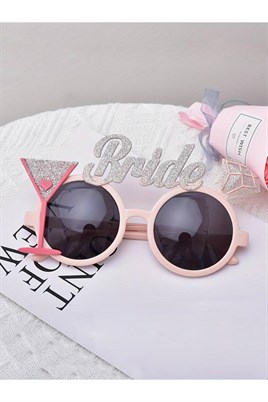 Kadeh Figürlü Parti Gözlüğü Bride To Be Yazılı Bekarlığa Veda Partisi Gözlük Pembe