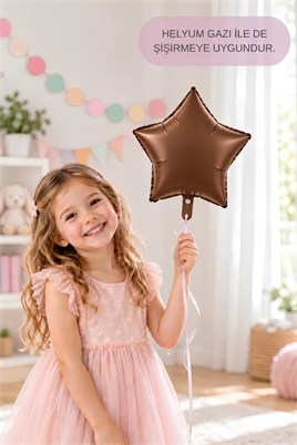 Karamel Yıldız Folyo Balon 45 cm - Bebek Çocuk Parti Kutlama