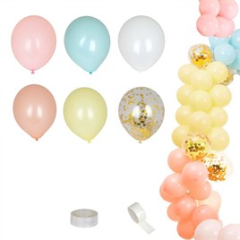Karışık Makaron, Gold Konfetili Balon Zinciri Seti Konsept 7