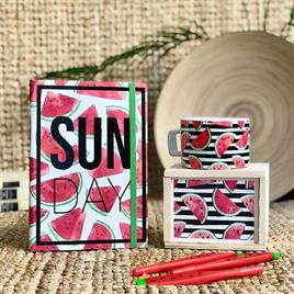 Karpuz Tasarımlu Kupa, Defter ve Kalem Hediye Seti