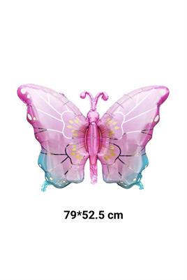 Kelebek Pembe-Mavi Folyo Balon 79*52,5