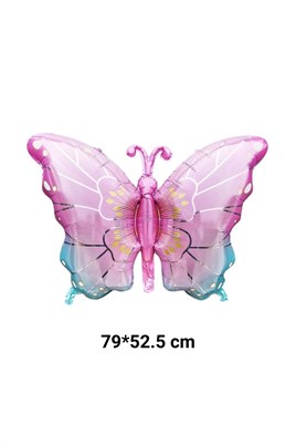 Kelebek Pembe-Mavi Folyo Balon 79*52,5