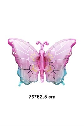 Kelebek Pembe-Mavi Folyo Balon 79*52,5