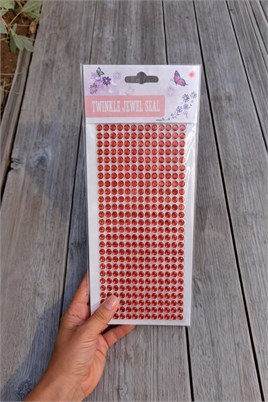 Kırmızı Kristal Taşlı Kendinden Yapışkanlı Sticker Süsleme Taşları 6 mm – 504 Adet