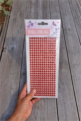 Kırmızı Kristal Taşlı Kendinden Yapışkanlı Sticker Süsleme Taşları 6 mm – 504 Adet