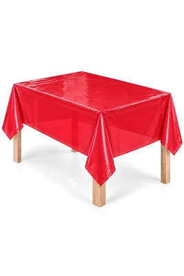 Kırmızı Renk Kullan At 120x180 Cm Doğum Günü Partisi Için Düz Tek Kullanımlık Plastik Masa Örtüsü