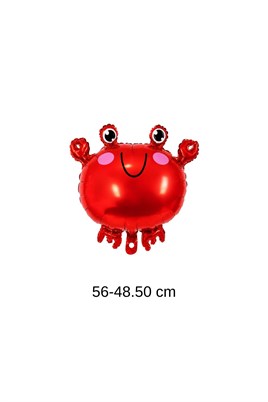 Kırmızı Yengeç Folyo Balon 56 × 48,5 cm – Deniz Altı ve Okyanus Temalı Parti Süsü
