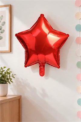 Kırmızı Yıldız Folyo Balon 45 cm - Bebek Çocuk Parti Kutlama