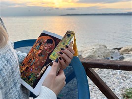 Kitap Kılıfı Ve Metal Ayraç- Gustav Klimt Öpücük 