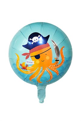 Köpek Balığı ve Ahtapot Balon 45X45 Cm Korsan Temalı Folyo Balon Set