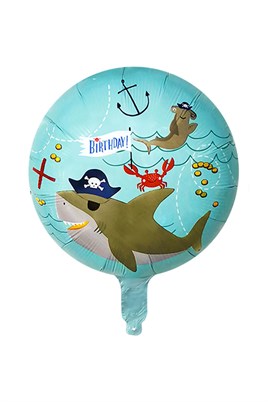 Köpek Balığı ve Ahtapot Balon 45X45 Cm Korsan Temalı Folyo Balon Set