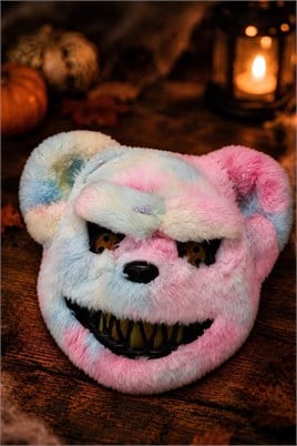 Korkunç Peluş Ayı Maskesi – Pembe Mavi Halloween Cadılar Bayramı Kostüm Maskesi