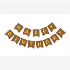Kraft Zemin Happy Birthday Gold Banner