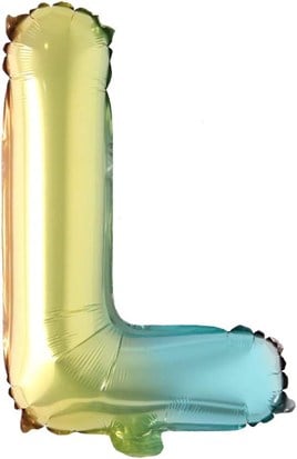 L Harf Gökkuşağı Folyo Balon16 İnç 36 cm