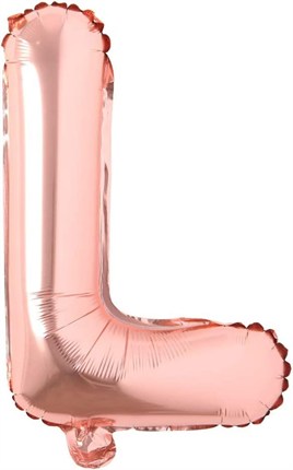 L Harf Rose Gold Folyo Balon16 İnç 36 cm