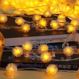 Led Işıklı Ponpon Kar Tanesi Dizeleri 28li 4,5 metre