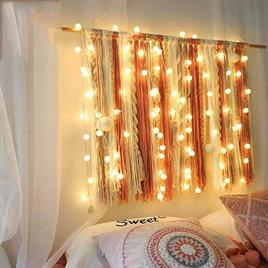 Led Işıklı Ponpon Kar Tanesi Dizeleri 28li 4,5 metre