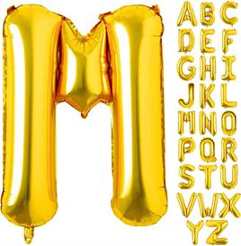 M Harf Gold Folyo Balon16 İnç 36 cm