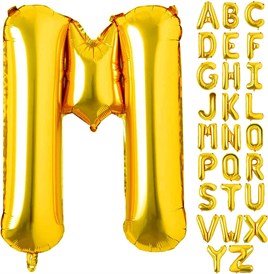 M Harf Gold Folyo Balon16 İnç 36 cm