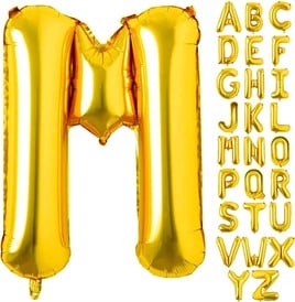 M Harf Gold Folyo Balon16 İnç 36 cm