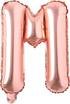 M Harf Rose Gold Folyo Balon16 İnç 36 cm