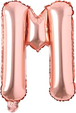 M Harf Rose Gold Folyo Balon16 İnç 36 cm