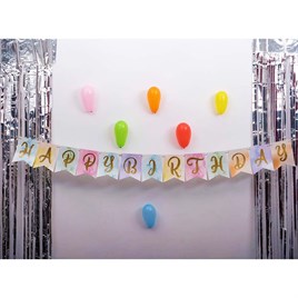 Makaron Zemin Happy Birthday Gold Banner