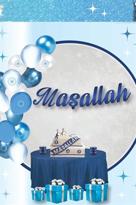 Maşallah Yazı Banner Asma Dekor – Kaligrafi Tasarım 210 cm