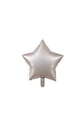 Mat Gri  Yıldız Folyo Balon 45 cm - Bebek Çocuk Parti Kutlama