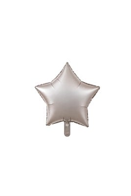 Mat Gri  Yıldız Folyo Balon 45 cm - Bebek Çocuk Parti Kutlama