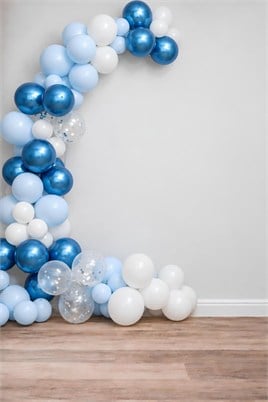 Mavi Beyaz Balon Zincir Set