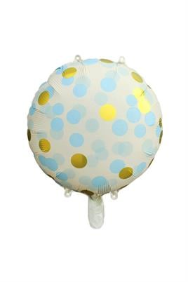 Mavi Gold Puantiyeli Yuvarlak Balon 45 Cm