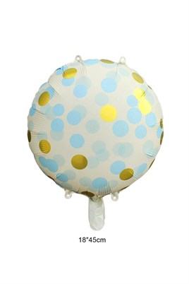 Mavi Gold Puantiyeli Yuvarlak Balon 45 Cm