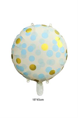Mavi Gold Puantiyeli Yuvarlak Balon 45 Cm
