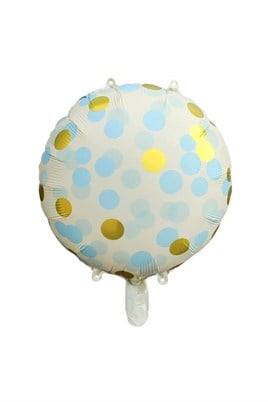 Mavi Gold Puantiyeli Yuvarlak Balon 45 Cm