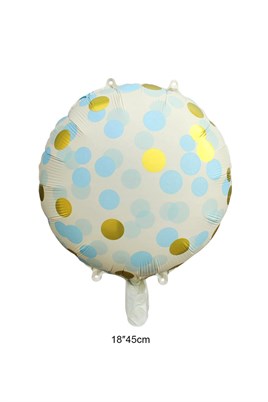 Mavi Gold Puantiyeli Yuvarlak Balon 45 Cm